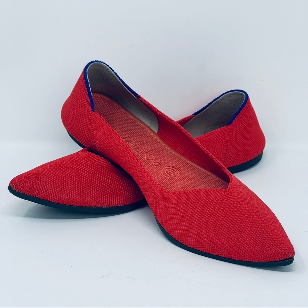 Rothy’s Orange Red Pointy Style Flats